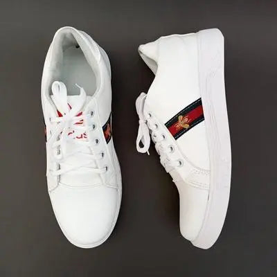 Men's Rexine Fancy Sneakers (GU-White) Kyveri