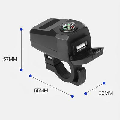 Motorcycle USB Fast Charger with Compass Kyveri
