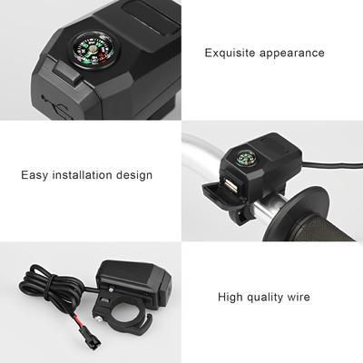 Motorcycle USB Fast Charger with Compass Kyveri