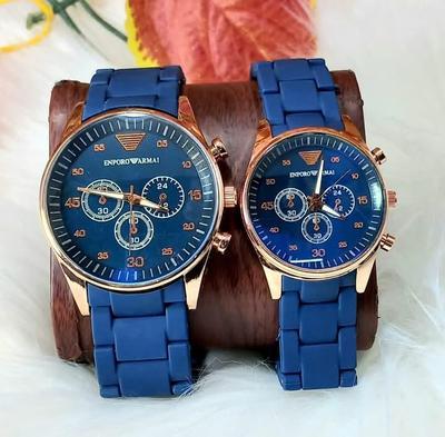 Stainless Steel Quartz Couple Watches - 2 Pcs Unisex Analogue Timepieces Kyveri