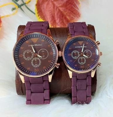Stainless Steel Quartz Couple Watches - 2 Pcs Unisex Analogue Timepieces Kyveri