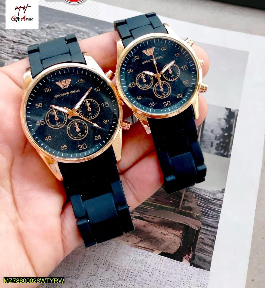 Stainless Steel Quartz Couple Watches - 2 Pcs Unisex Analogue Timepieces Kyveri