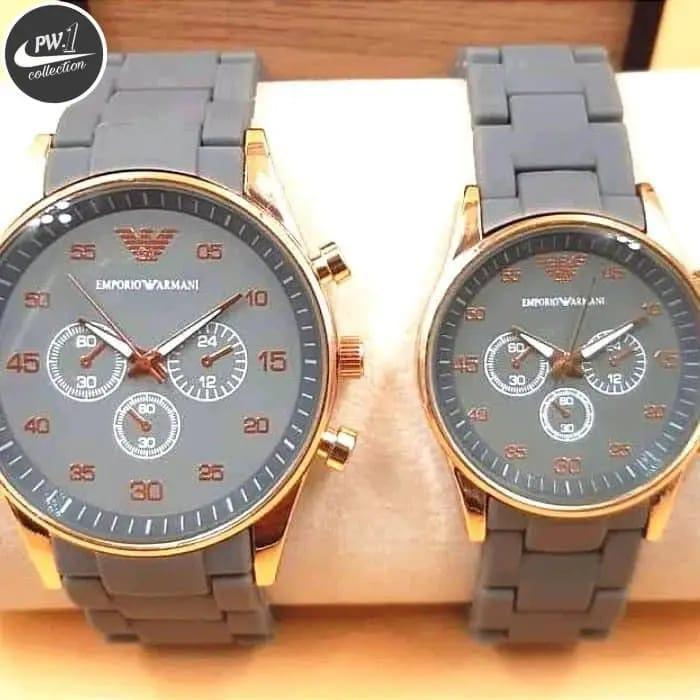 Stainless Steel Quartz Couple Watches - 2 Pcs Unisex Analogue Timepieces Kyveri